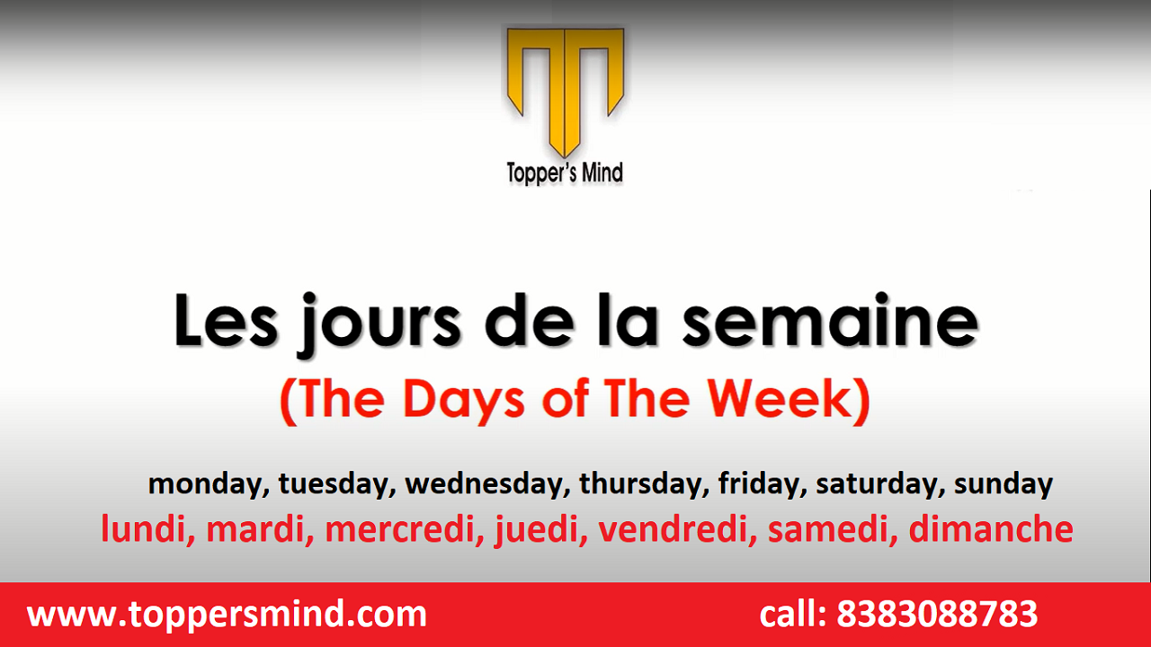 Days Of Week In French Language Toppers Mind Blog