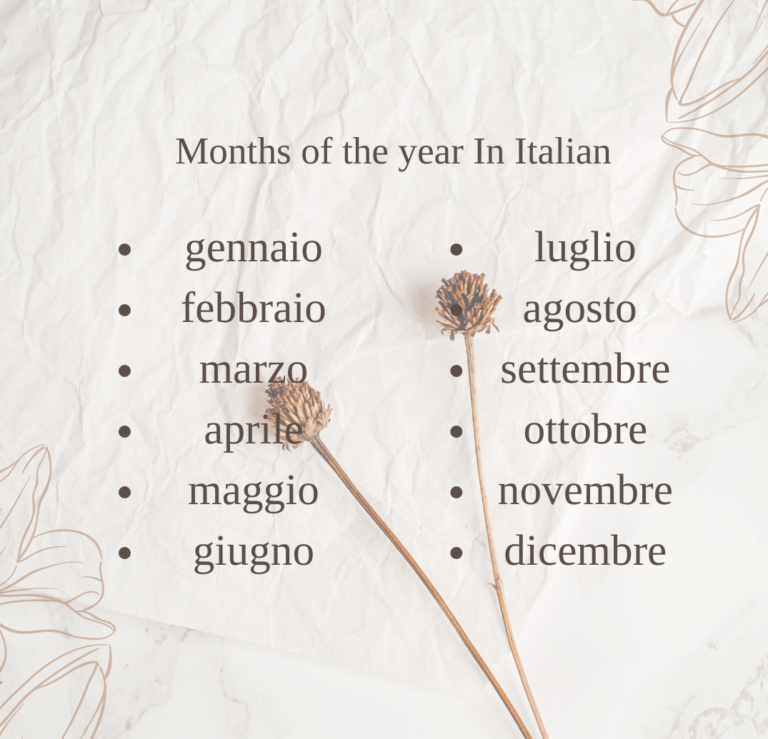 months of the year in italian quiz