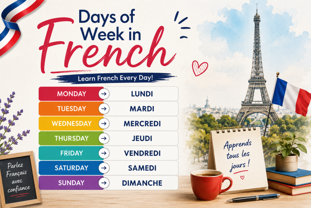 Days of The Week in French