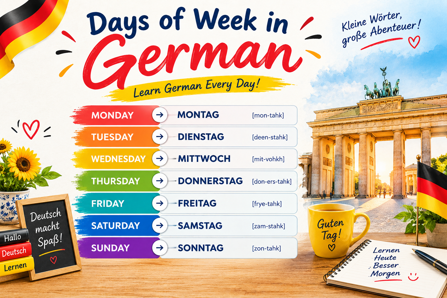 days of the week in german