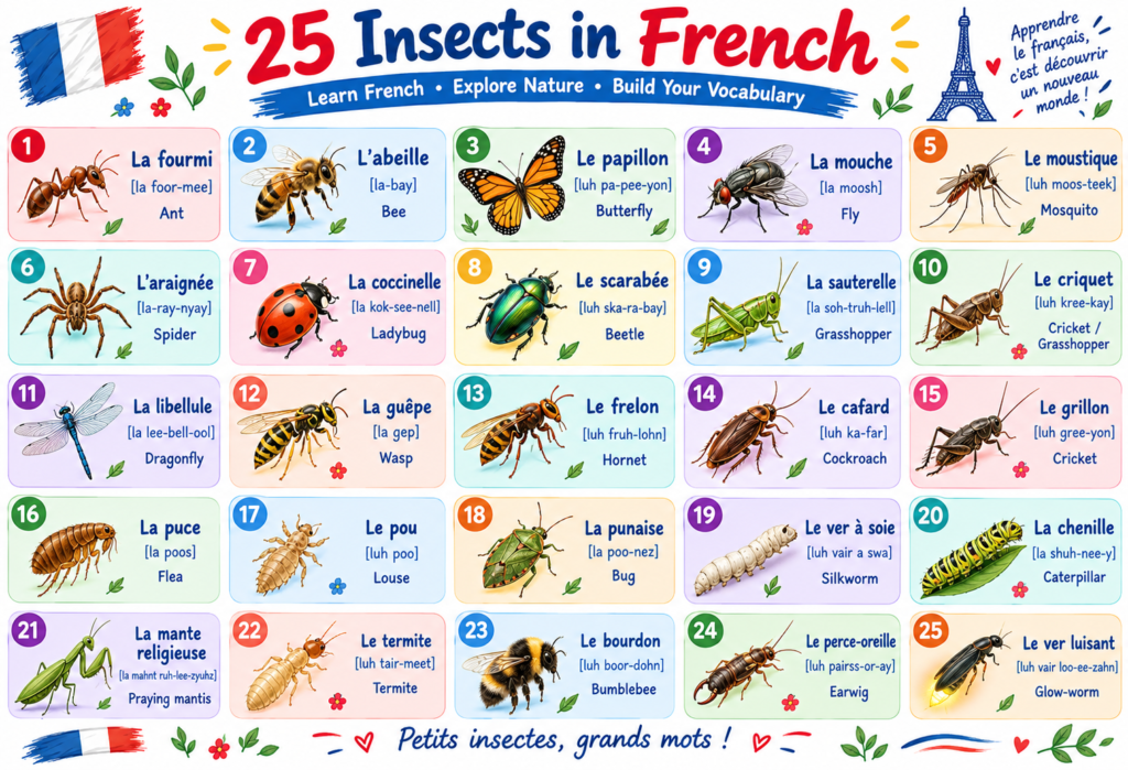 Insects name in French