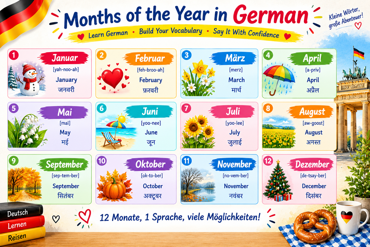 months of the year in german