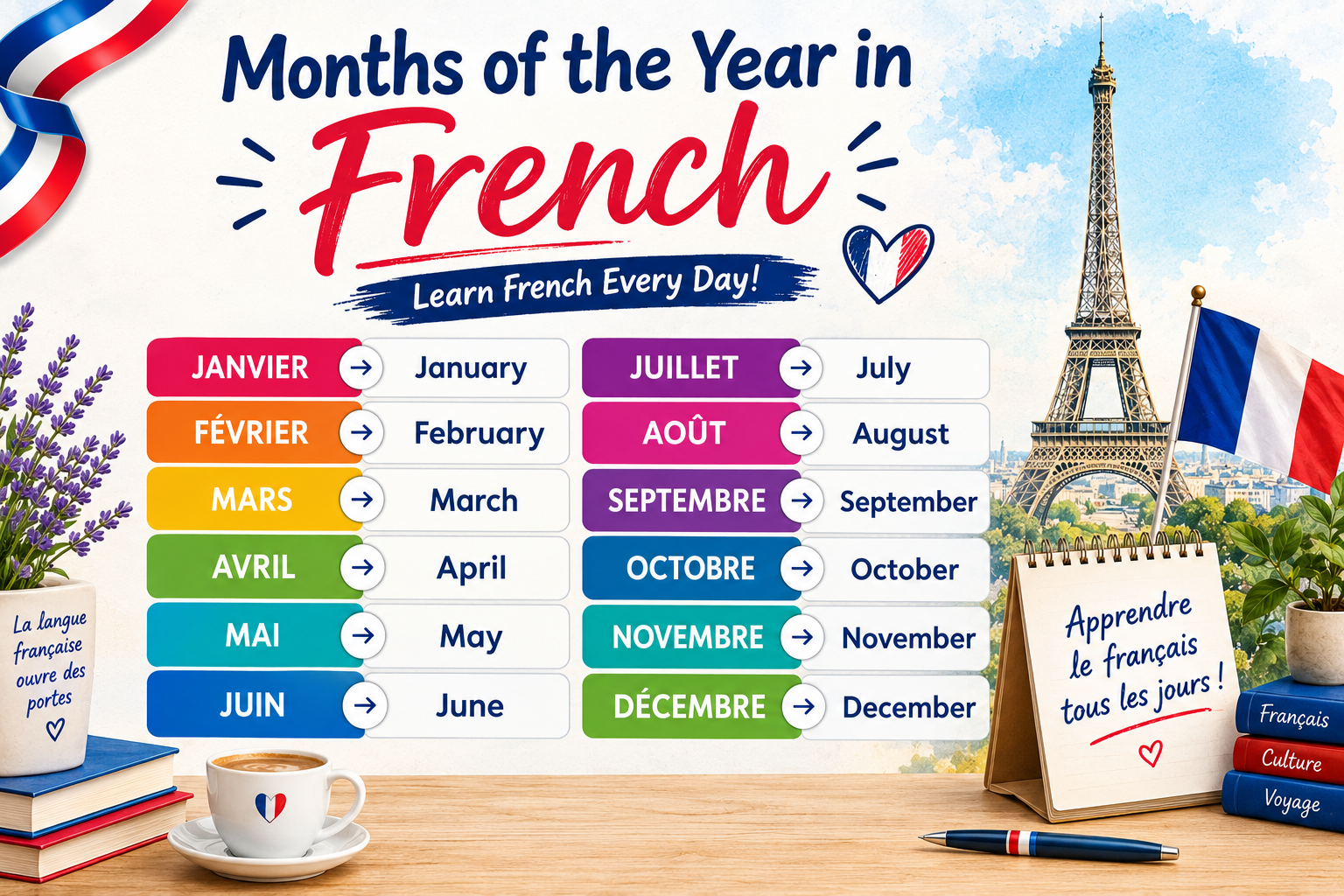 months of the year in french