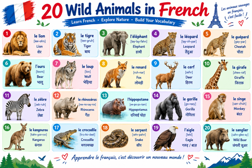 wild animals in french