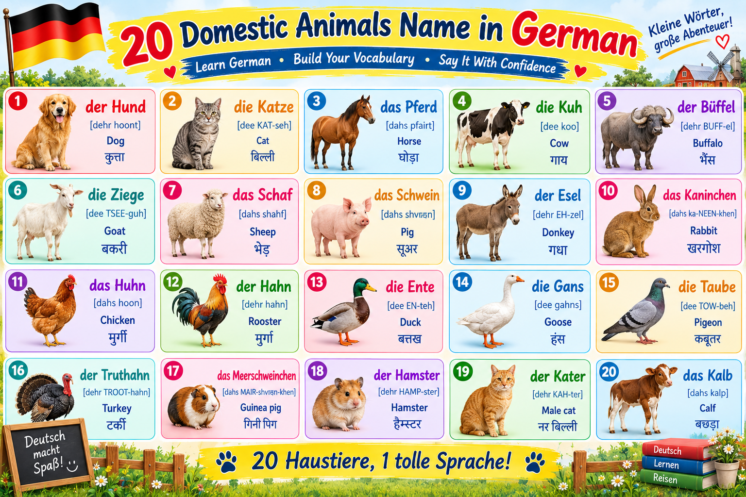 Domestic Animals in german