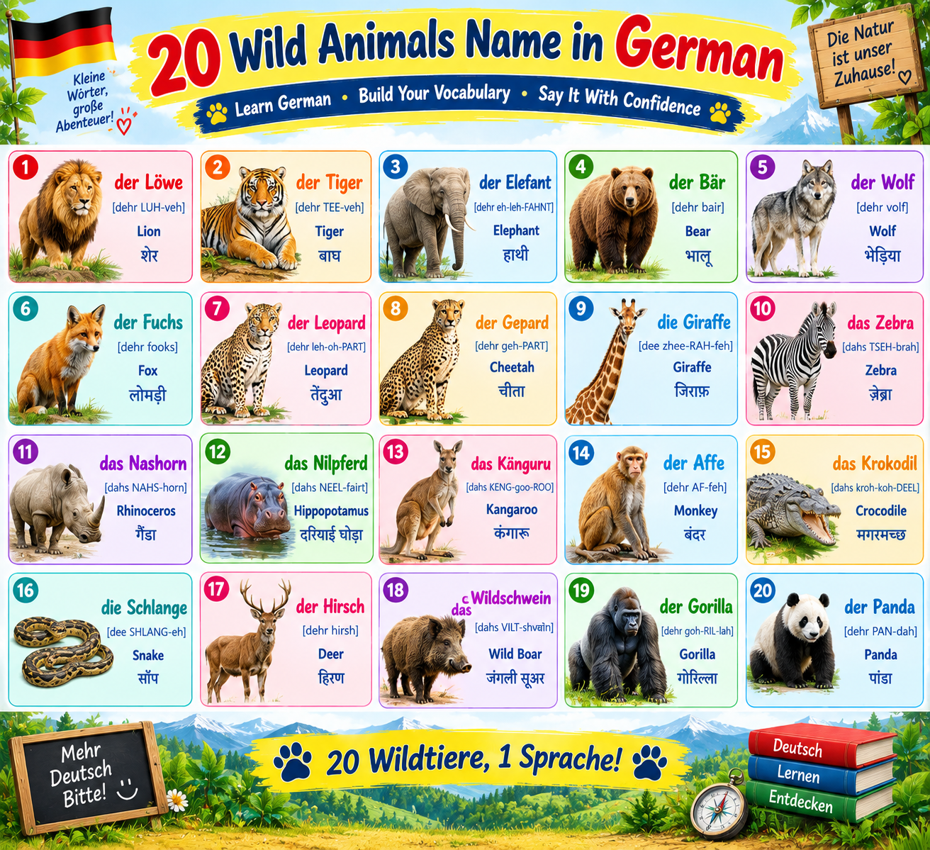 wild animals in german